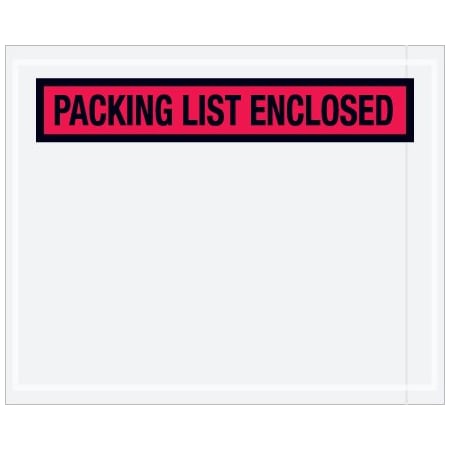 Bsc Preferred 4-1/2 x 5-1/2'' Red Panel-Face ''Packing List Enclosed'' Envelopes, 1000PK BUY00024581